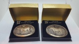 Tony Lama cattle belt buckle pair