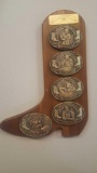 Tony Lama Bootmaking belt buckles lot of 4