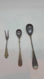 Sterling fork and Benedict spoons lot