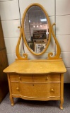 Birds Eye Maple Dresser With Mirror