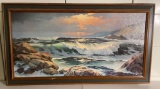 Vintage Framed Ocean Wall Hanging