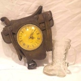 QUARTZ SADDLE CLOCK AND BOOT GLASS