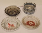 GLASS SOUVENIR ASHTRAYS Las Vegas Lot of 5