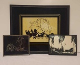 HORSE AND CARRIAGE SILHOUETTES lot of 3