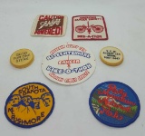 Vintage Embroidered PATCHES- Albert Lea TOKENS-Albert Lea Bike-a-thon Buttons vintage