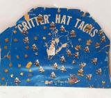 CRITTER HAT TACKS NOS on cardboard display