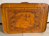 Vintage Tooled Leather Suitcase