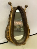 Vintage Horse Collar Mirror Wood Metal Hames Western Decor