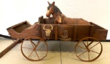 Wood Wagon Decor with Horses