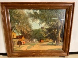 Framed Small Town Picture.