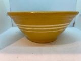 Primitive Crock bowl with white stripes