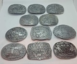 Hesston Nationals belt buckle set Lot of 11