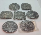 Hesston National Finals belt buckles partial series lot of 7