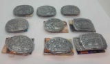 Hesston National Finals mini belt buckle series lot of 9