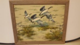 Puffed Geese Art in Barnwood Frame  28