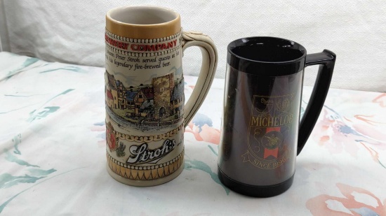 Stroh's Stein & Michelob Plastic Mug