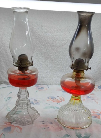Pair of Oil Lamps 18"