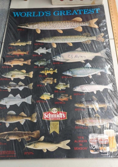 Schmidt's "World's Greatest" Fish Posters - 25 count 24"x37"