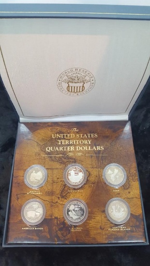 US TERRITORY QUARTER DOLLARS - each in holder - bonus hologram coin
