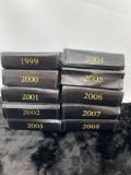 US Commemorative Statehood Quarter Gallery 1999-2008 - 5 in each - 10 mini binders