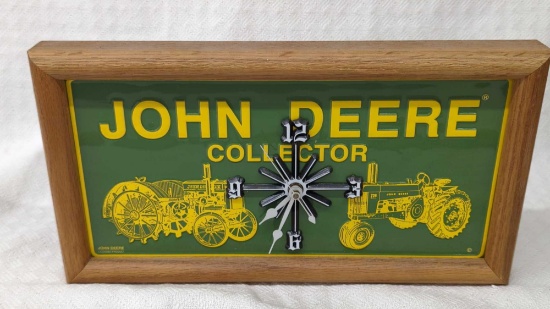 John Deere Collector Plate Battery Clock 13"x7"