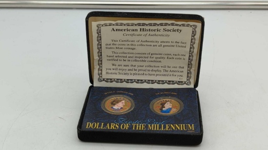 First & Last Dollars of the Millennium ('99 Susan B & '00 Sacagawea) US Mint