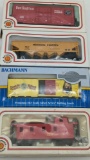 Bachmann HO Cube Box, Hopper, Lion & Caboose RR Cars