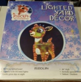Lighted Yard Decor Rudolph Red Nosed Reindeer -works