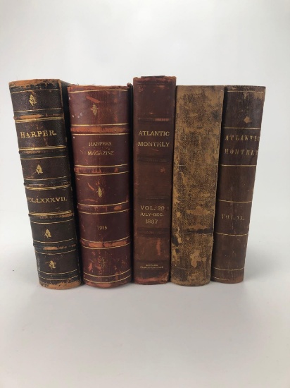 Antique Leatherbound Book Lot