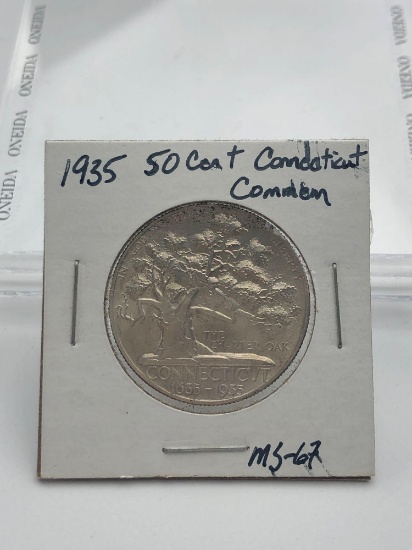 1935 Silver 50 Cent Connecticut Tri-Centennial