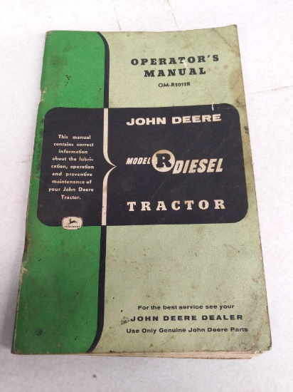 JOHN DEERE MODEL R DIESEL TRACTOR OPERATORS MANUAL OM-R2012R