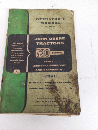 JOHN DEERE TRACTORS 730 SERIES GENERAL PURPOSE AND STANDARD DIESEL WITH V-4 GAS LINE CRANK ING