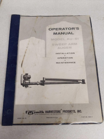 operators manual model AU-51 sweep arm auger