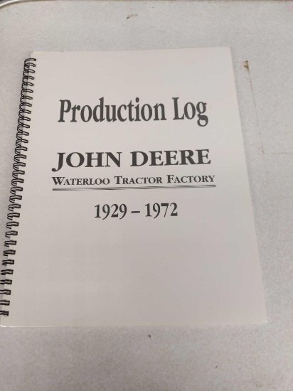 JOHN DEERE PRODUCTION LOG WATERLOO TRACTOR FACTORY 1929 - 1972