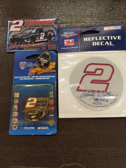 RUSTY WALLACE PINS, REFLECTIVE DECAL