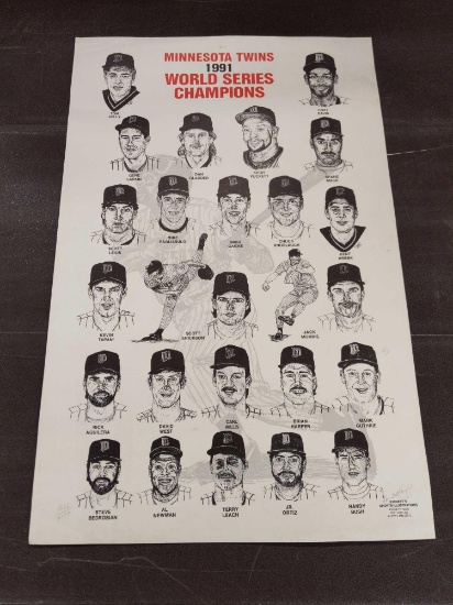 MN TWINS 1991 WORLD SERIES CHAMPIONS POSTER