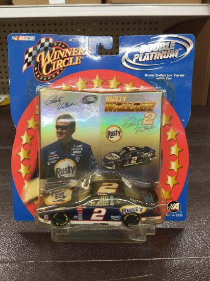 NASCAR WINNER CIRCLE DOUBLE PLATINUM TEAM COLLECTOR CARDS WITH CAR RUSTY WALLACE NUMBER TWO