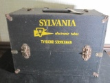 SYLVANIA TUBE CADDY WITH CONTENTS UNTESTED