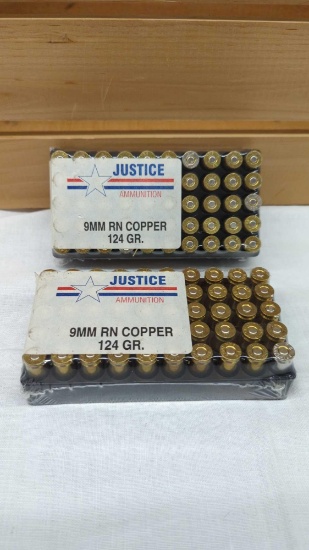 JUSTICE 9MM RN COPPER 124 GR. 100 ROUNDS