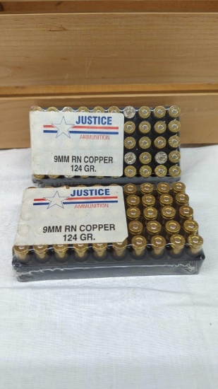 JUSTICE 9MM RN COPPER 124 GR. 100 ROUNDS