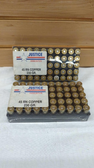 JUSTICE 45 RN COPPER 230 GR. 100 ROUNDS