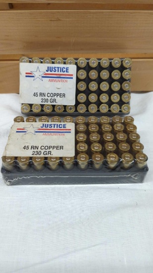 JUSTICE 45 RN COPPER 230 GR. 100 ROUNDS