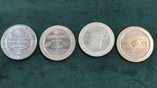 FOUR NEVADA $1 GAMING TOKENS