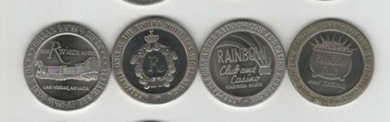 4 NEVADA $1 GAMING TOKENS