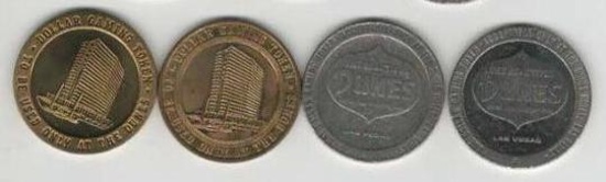 4 DUNES HOTEL & COUNTRY CLUB $1 GAMING TOKENS 19 65, 66, 79 & 81