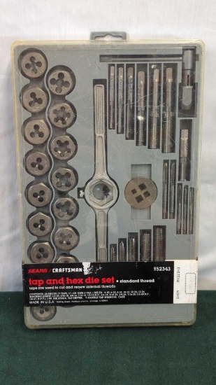 SEARS CRAFTSMAN TAP AND HEX DIE SET- STANDARD THREAD NEVER OPENED
