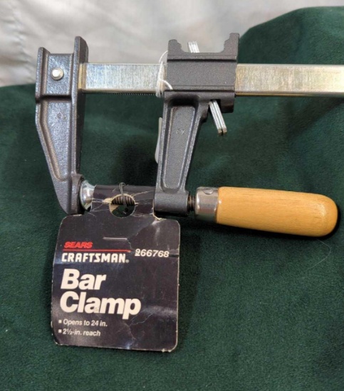 SEARS CRAFTSMAN BAR CLAMP OPENS TO 24" - 2-1/2" REACH 966768