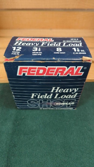 FEDERAL HEAVY FIELD LOAD 12GA 3-1/4 IN 1-1/8 OZ 8 SHOT 25 SHELLS
