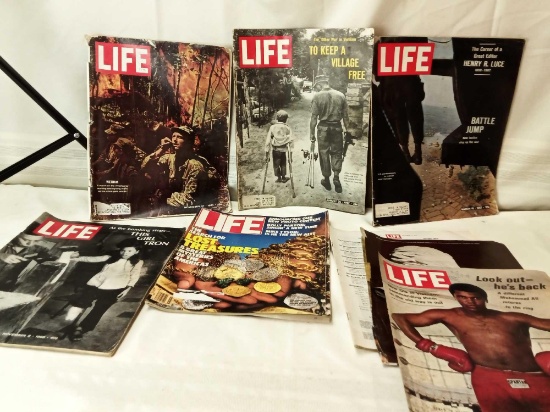 LIFE MAGAZINES '64, AUG.'67,MARCH'67, '68, '87, '70. SOME DAMAGE.