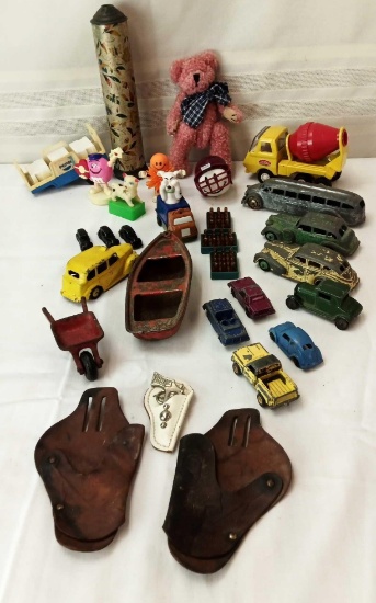 TONKA, TOOTSIE, VARIETY OF TIN AND PLASTIC TOYS AND CARS AND TRUCKS